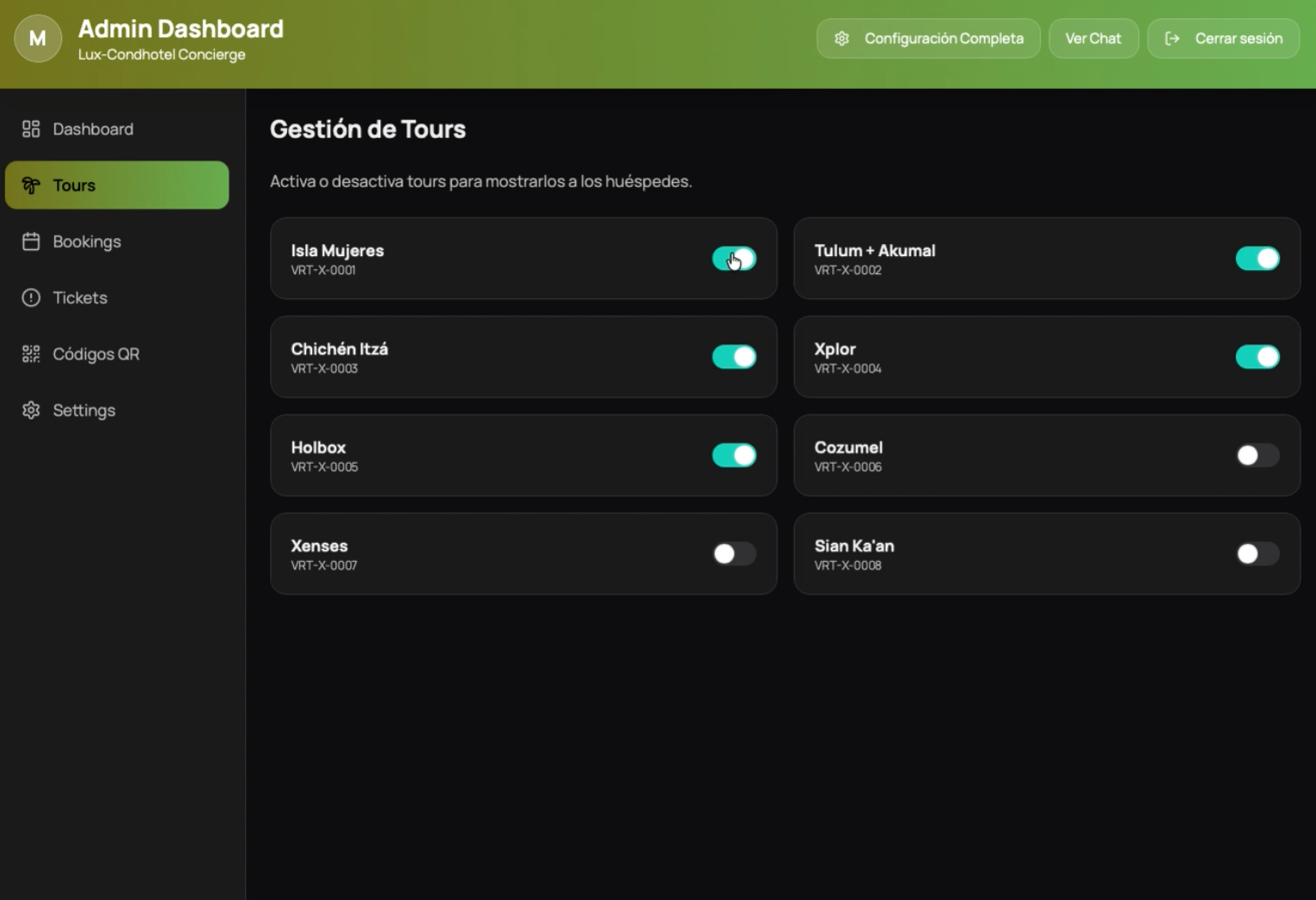 Dashboard Admin Screenshot 1